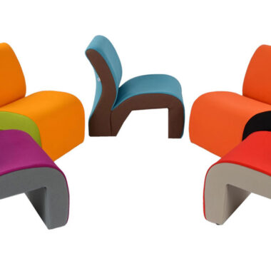 TWO TONE CURVED RECEPTION SEATS – VINYL